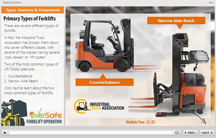 Forklift Certificaiton - Types of Trucks